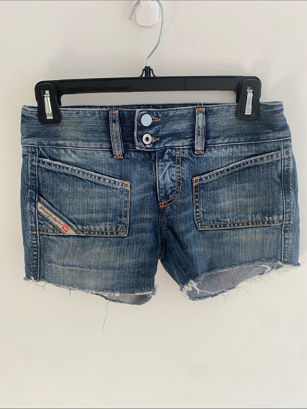 Diesel VINTAGE Denim Low Rise Shorts Blue Size 24